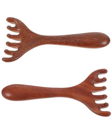 Cabilock Peigne Gua Sha en Bois 2 Pi ces R teau Massage Cuir Chevelu Outil Massage Visage Portable Stimulation Points Acupuncture Relaxation Yeux Bien- tre D tente Usage Quotidien