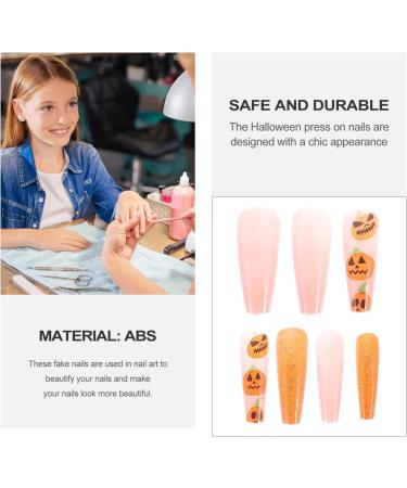 LALAFINA 1 Box Halloween Armor Press on Nails Acrylic Artificial Nail Tips Halloween Fake Nails Long Fake Nails Press on Nails with Glue Halloween Nail Art Manicure Coffin Woman Abs - Buy Online on GoSupps.com
