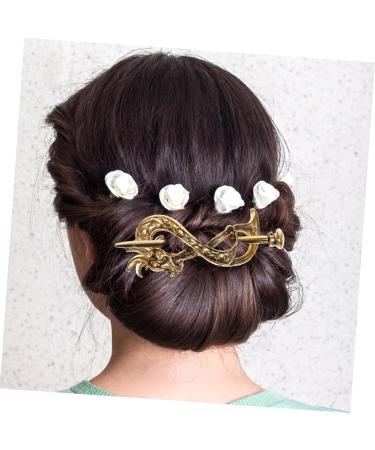 minkissy Hair Accessories Hair Barrettes Hair Clips High Bun Clip Hair Sticks for Buns Hair Bun Holder Vintage Hair Cuffs Circle Hair Clip Cage Clips Hair Bun Clip Alloy Metal With Stick - Buy Online on GoSupps.com