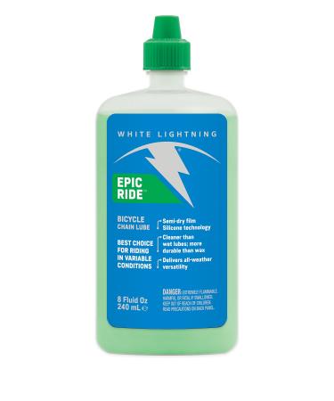 White Lightning Epic Ride All Conditions Light Bicycle Chain Lube Collection 8-Ounce