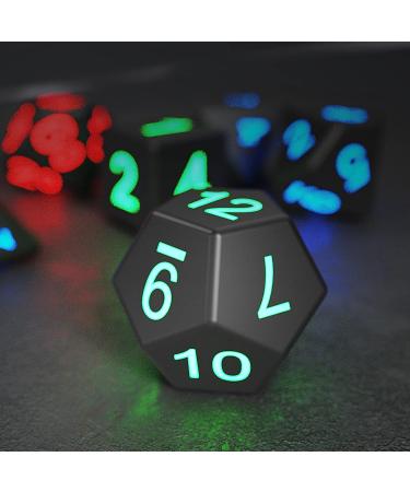 Color Changing Glowing Dice Set 7Pcs with LED Lights | USB Charging | DND Dice for Dungeons and Dragons, Sci-Fi, Table Games | Black - Buy Online on GoSupps.com