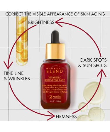 Buy Natural Vitamin C Serum for Face - Organic Anti-Aging with Hyaluronic Acid & Rose Hip Oil - Premier Dead Sea 1.02 Fl Oz - Buy Online on GoSupps.com
