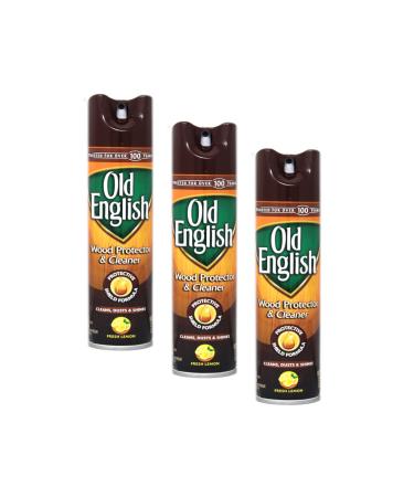 Old English Aerosol Wood Protector & Cleaner, Fresh Lemon 12.50 oz (Pack of 3)