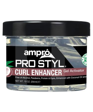 AmPro Pro Styl Curl Enhancer - Gel Activator with Coconut Oil to Moisturize and Define Coils and Waves - Helps Protect and Hydrate Hair Shaft - Tames and Adds Shine to Tresses - Regular - 10 oz