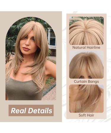 Long Straight Blonde Wig for Women | Natural-Looking Layered Hairstyle | Heat-Resistant Synthetic Hair Replacement - Model 259-2 - Buy Online on GoSupps.com