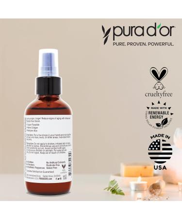PURA D'OR Advanced Peptide Anti-Aging Face Serum 3.3 Oz - Copper Tripeptide Marine Collagen Hyaluronic Acid for Hydration & Youthful Skin - Buy Online on GoSupps.com