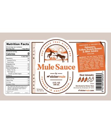 Mule Sauce - Spicy Hot Sauce with Habanero, Yellow Scotch Bonnet, and Bhut Jolokia (5 oz) - Buy Online on GoSupps.com