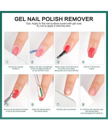Morovan Nail Remover Gel Polish Remover Kit - Nail Polish Remover Set with Everything Latex Tape Peel Off Liquid with Cuticle Pusher Peeler Cuticle Oil Nail File Cleaner Fast Remove Soak-off UV Gel - Buy Online on GoSupps.com