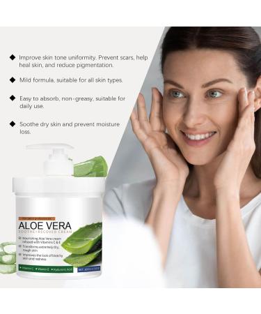 Aloe Vera Skin Care Products Gel Aloe Vera Lotion Sun Burn Recovery Cream After Sun Body Lotion Vitamin C + Hyaluronic Acid Sun Damaged Skin Repair Moisturizing Cream (1) - Buy Online on GoSupps.com
