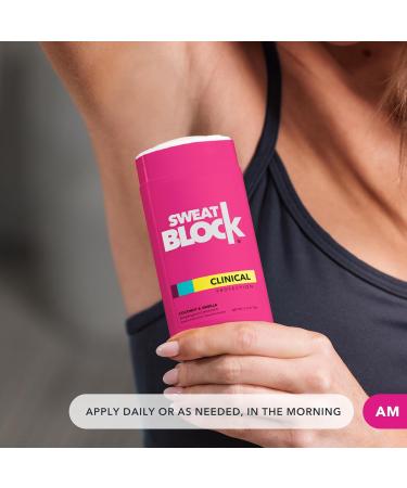 SweatBlock MAX STRENGTH Deodorant System for Women | Hyperhidrosis Aid for Excessive Sweating & Underarm Odor | 10 Wipes + 1 Coconut & Vanilla Deodorant Stick (2.7oz) Coconut Vanilla Deo/Wipe Bundle - Buy Online on GoSupps.com
