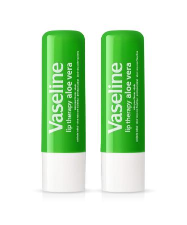Vaseline Lip Therapy Stick with Petroleum Jelly (Aloe Vera Pack of 2)