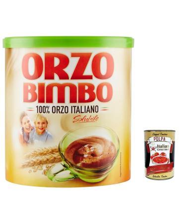 Italian Gourmet E.R. Orzo Bimbo 100% Italian Soluble Barley Bean Coffee 120g + Gourmet Italian Polpa 400g (Pack of 6)