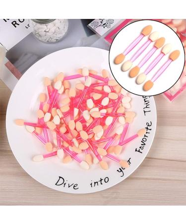 BEANPRECOY 100 Pcs Eyeshadow Brushes Double-Ended Sponge Eyeshadow Applicators Disposable Eyeshadow Brush Eye Makeup Applicators (Pink) - Buy Online on GoSupps.com