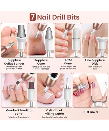 Nail Drill Cordless Pedicure Sets for Feet Electric Nail File Rechargeable Manicure Set for Women 10 Speed Nail Files Electric Nail Drill E File for Gel Nail Thick Toe Nails Gifts for Girl Mum - Buy Online on GoSupps.com