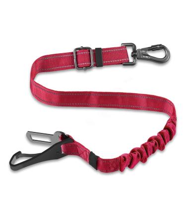 Dog seat belt for car dog belt for the car safety dishes adjustable with universal plug & fastening of the locking rod (red) - Buy Online on GoSupps.com