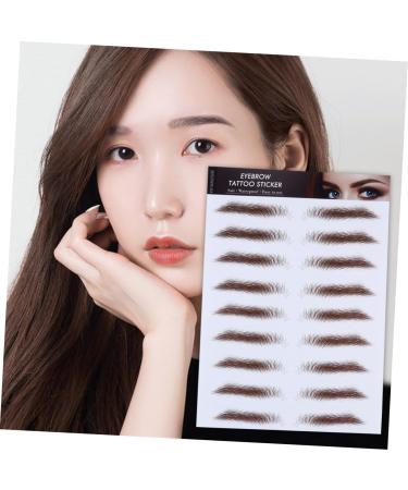 Angoily 4pcs Eyebrow Stickers Waterproof Makeup False Eyebrows for Women 6d Hair-like Eyebrows Stickers 4d 21x15cm Brown - Buy Online on GoSupps.com