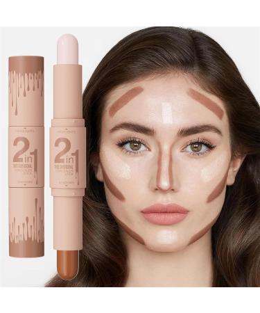 2 Colors Professional Makeup Wonder Stick Face Shaping and Contouring Stick Cream Contour Stick Color Correct for Dark Circles and Nose Contour (03 #) 03 1 count (Pack of 3) - Buy Online on GoSupps.com