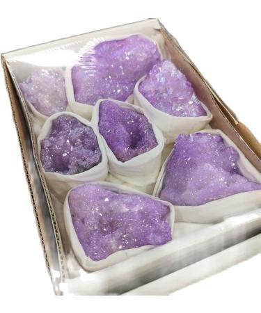 Specimen Purple Titanium Rainbow Aura Lemurian Quartz Cluster Crystal Specimen Gifts Home Decoration - Buy Online on GoSupps.com