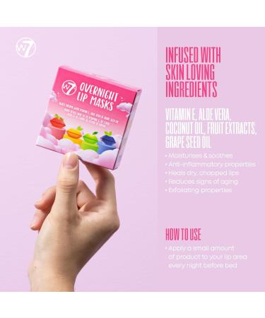 W7 Sweet Dreams Overnight Lip Masks Gift Set - Hydrating Lip Treatment with Aloe Vera & Vitamin E (4x10ml) - Perfect Stocking Stuffer for Soft Moisturized Lips - Buy Online on GoSupps.com