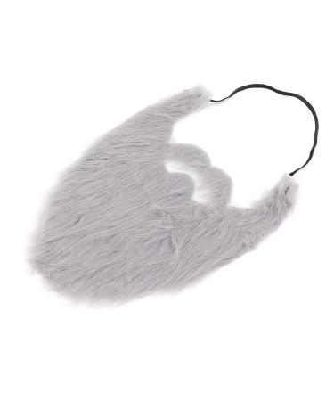 Gray Fake Beard with Elastic Band Lightweight & Soft Plush Cloth Trick Playing Suitable for Party Festival Performances