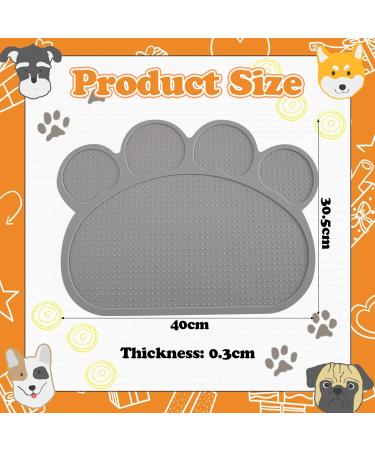 ZOCONE Cat Food Mat - Non Slip Waterproof Pet Mat for Bowls - Cat Paw Shape Design - Grey - Buy Online on GoSupps.com