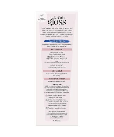 L'Oreal Paris Le Color Gloss Platinum Pearl 4 fl oz - Toning Hair Gloss for Bleached Hair - Neutralizes Brass, Conditions, & Boosts Shine - Pack of 1 - Buy Online on GoSupps.com