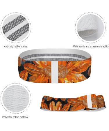 Shop Resistance Bands - Elastic Fabric Exercise Bands with Orange Foil Flowers | International Shipping - Buy Online on GoSupps.com