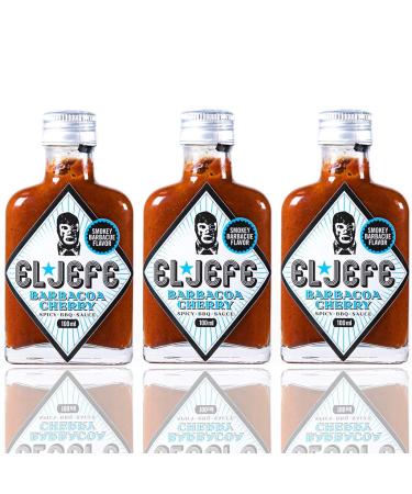 The Chief Cousin Salsa El Jefe Primo Sauce Hot sauce Barabcoa Cherry 3 pack 3 x 100ml Barbecue Cherry