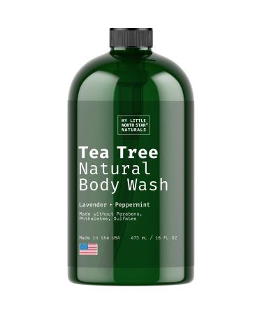 Tea Tree Body Wash - Tea Tree Oil Body Wash for men and women, Peppermint Oil Beard Wash - Natural Made in USA - Helps Nails, Jock Itch, Itchy Skin, Athletes Foot, Body Odor, Packaging May Vary 16 Ounce