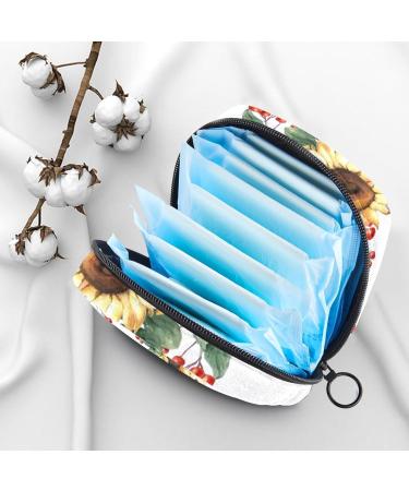 MUOOUM Menstrual Artery Bag | Zipper Tampon Organizer for Women & Girls | Leopard Sunflowers Design 4.7x6.6x6.6 in - Buy Online on GoSupps.com