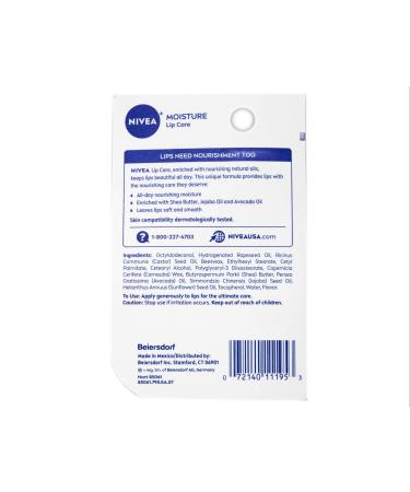 Nivea Lip Care Moisture Lip Balm 0.17 oz (Pack of 6) - Buy Online on GoSupps.com