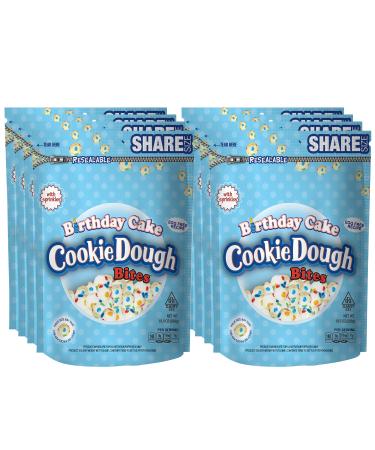 Cookie Dough Bites - Birthday Cake - Stand-Up Bag of Chocolate-Covered Edible Cookie Dough Bites - Egg-Free Edible Cookie Dough Candy - 8 Count (10.5 oz each bag) Birthday Cake 10.5 Ounce (Pack of 8)