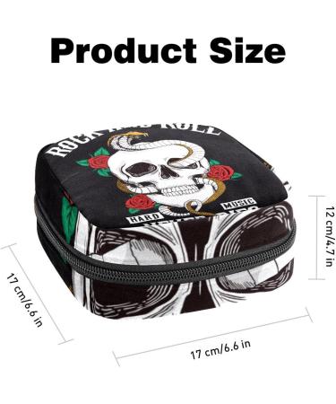 Anna Cowper Rock and Roll Skull Sanitary Napkin Storage Bag - Multi-colored Portable Period Pouch for Women and Teen Girls - Buy Online on GoSupps.com