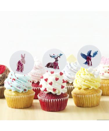 Nwsrayu 18 pcs Christmas Day Cupcake Toppers Winter Animals Acrylic Mirror Disc Xmas cupcake picks Deer New year Party Cupcake Cake Decorations Supplies Sliver and Gold Christmas Mix 18 - Buy Online on GoSupps.com