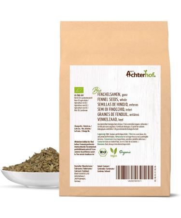 Organic Fennel Seeds 500g - Mild Sweet Taste for Teas & Pasta Dishes | Achterhof Quality - Buy Online on GoSupps.com