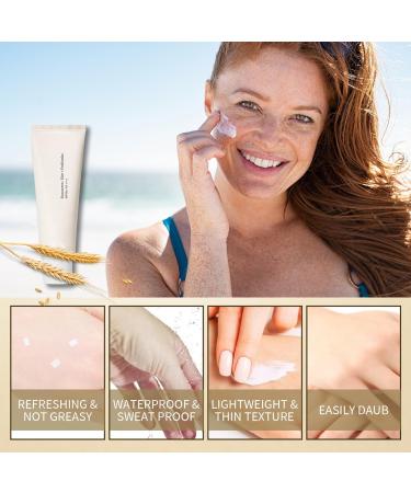 Sunscreen SPF 50+ Sun Cream with Rice + Probiotics Moisturizing Suncream Sun Lotion for Face Body UVA&UVB Protetion Refreshing Non-Greasy No White Cast with Rice Extracts 2 * 50ml 1 - Buy Online on GoSupps.com