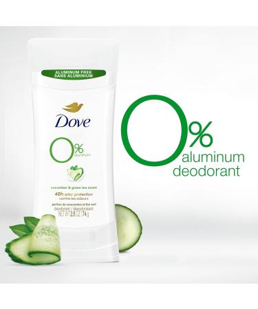 Dove 0% Aluminum Deodorant Stick Non irritating for Underarm Care Cucumber and Green Tea 2.6 Oz Cucumber Green Tea 2.6 Ounce (Pack of 1) - Buy Online on GoSupps.com