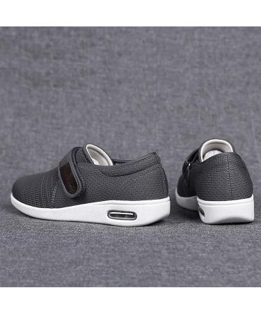 SDEQA Men's Adjustable Wide Width Diabetic Edema Slippers | Lightweight Breathable Walking Shoes | Summer Comfort | Grey 6.5 - Buy Online on GoSupps.com