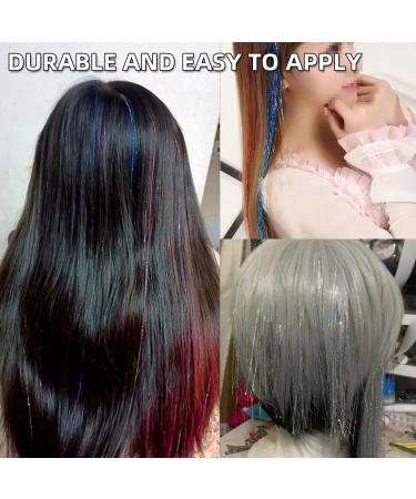 8 Colors Hair Tinsel Kit with Tools VEINARDYL 1.2m Fairy Hair Glitter Hair Tinsel Kit Color Hair Extensions Sparkling Braiding Hair for Girls Women Halloween Cosplay Party - 1600 Strands - Buy Online on GoSupps.com