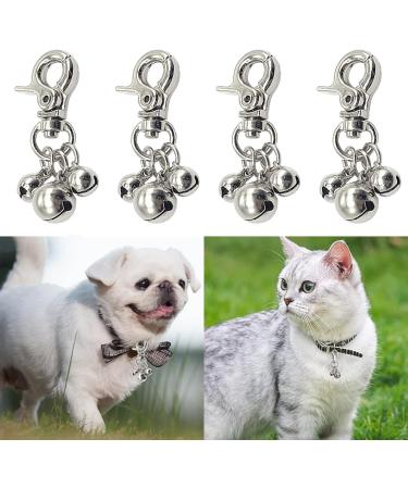 HZZXCH 8 Pieces Dog Bell for Collars Loud Christmas Pet Bells with Lobster Clasps Key Rings Dog Bell Collar Charm Dog Triple Bell Pendant for Dog Cat Necklace Collar Decoration and Training (Silver) - Buy Online on GoSupps.com