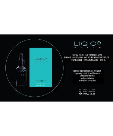VITAMIN E SERUM NIGHT MASK for Face and Neck LIQ Ce. All skin types. 15% Vitamin E + Hyaluronic Acid + Xylitol Anti-Aging Anti Wrinkle Firming Nourishing Smoothing and Moisturizing Antioxidant Premium Concentrate Improves Skin Appearance and Texture Light - Buy Online on GoSupps.com