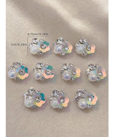 10pcs Flower Diamond Nail Art Rhinestones Nail Art Alloy Mini Cabochon Nail Art Decoration DIY Nail Charms Nail DIY Nail Art Jewelry - Buy Online on GoSupps.com