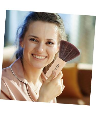 minkissy Record Cleaning Brush Foundation Makeup Make up Face Makeup Concealers Wooden Handle Facial Brush Foundation Blending Fluffy Makeup Tools - Buy Online on GoSupps.com