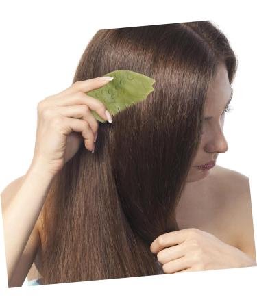 Frcolor 2-Pack Gua Sha Jade Head Massager Combs - Portable Scalp Massage Tools for Relaxation & Hair Care - Buy Online on GoSupps.com