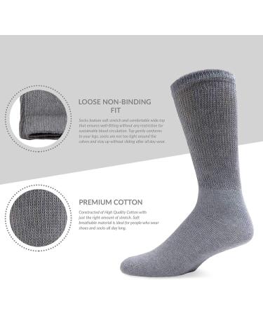 Women's 6 Pairs Diabetic Neuropathy Cotton Crew Socks, Extra Stretchy (Size 6-12, White) - Buy Online on GoSupps.com