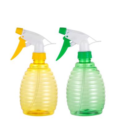 Pack of 2-16 Oz Empty Plastic Spray Bottles - Attractive Vibrant Colors - Multi Purpose Use Durable Random color BPA Free Material (16.9 OZ(500ML)2bottles) 16.9 Ounce(500ML)2bottles