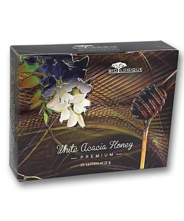 Premium Acacia Honey Sticks - Straight from the hive - Great Taste Pure and Natural Honey from Romania 20 portions x 12g 240g