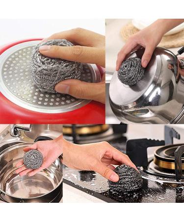 20-Piece Stainless Steel Pot Cleaner Set - High-Performance Spiral Scour Pads for Pans Grills & Stoves - Durable Silver Cleaning Solution - Buy Online on GoSupps.com