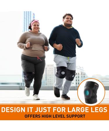 Plus Size Knee Brace with Side Stabilizers for Men & Women - XL/2XL/3XL - Ideal for Knee Pain, Meniscus Tear, Arthritis - Left Leg Support - Buy Online on GoSupps.com