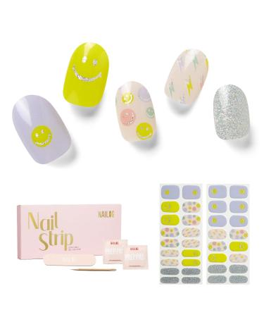 NAILOG Semi Cured Gel Nail Strips 34 pcs Salon-Quality Gel Nail Stickers Long Lasting Nail Wraps for Women with Soft Gel Finish (Feeling Good) - Buy Online on GoSupps.com